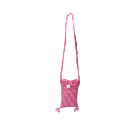 Pink Knitted Crossbody bag